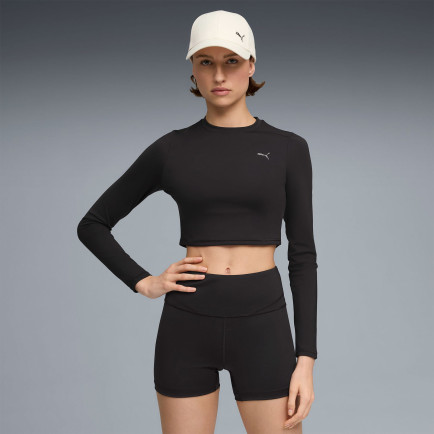 Puma Shape Cropped Ls Kadın Siyah Antrenman T-Shirt