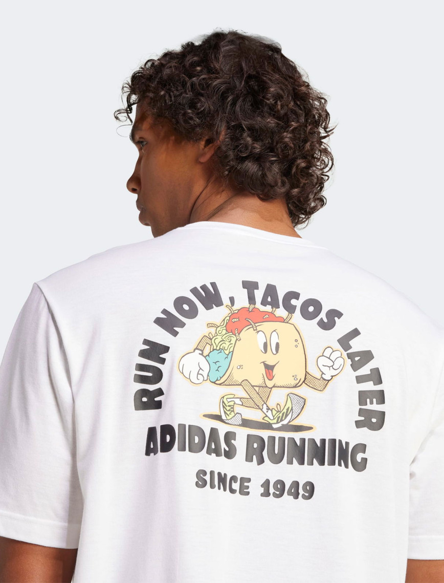 adidas Koşu Sonrasi Taco Grafikli Erkek Beyaz Koşu T-Shirt adidas Koşu Sonrasi Taco Grafikli Erkek Beyaz Koşu T-Shirt