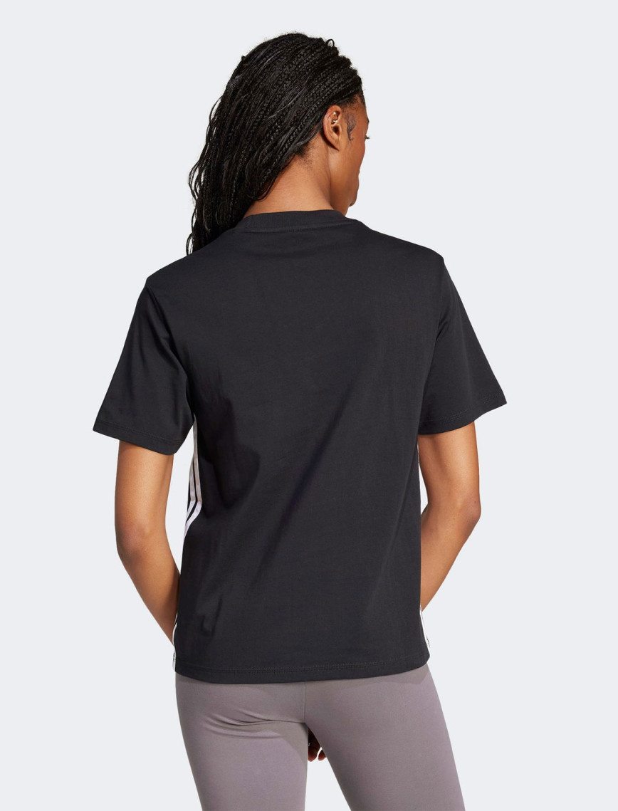 adidas Essentials 3 Stripes Cotton Kadın Siyah T-Shirt adidas Essentials 3 Stripes Cotton Kadın Siyah T-Shirt