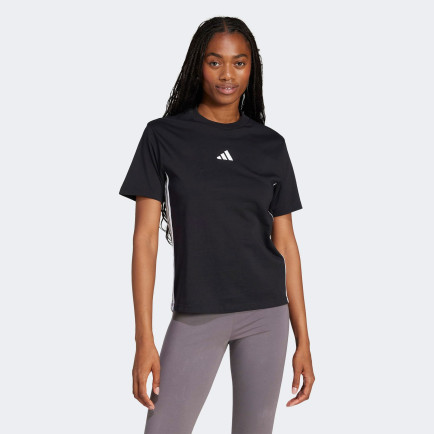 adidas Essentials 3 Stripes Cotton Kadın Siyah T-Shirt adidas Essentials 3 Stripes Cotton Kadın Siyah T-Shirt