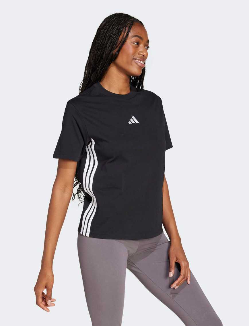 adidas Essentials 3 Stripes Cotton Kadın Siyah T-Shirt adidas Essentials 3 Stripes Cotton Kadın Siyah T-Shirt