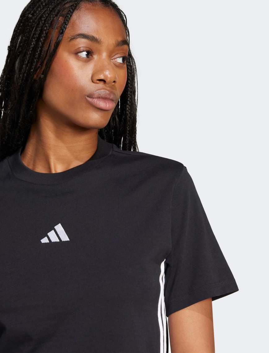 adidas Essentials 3 Stripes Cotton Kadın Siyah T-Shirt adidas Essentials 3 Stripes Cotton Kadın Siyah T-Shirt