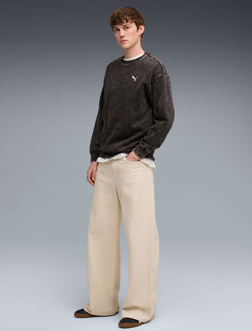 Puma Ess Elevated Wash Crew Erkek Siyah Sweatshirt Puma Ess Elevated Wash Crew Erkek Siyah Sweatshirt