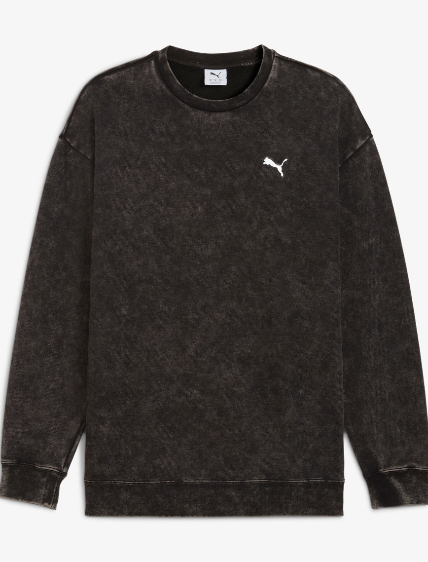 Puma Ess Elevated Wash Crew Erkek Siyah Sweatshirt Puma Ess Elevated Wash Crew Erkek Siyah Sweatshirt