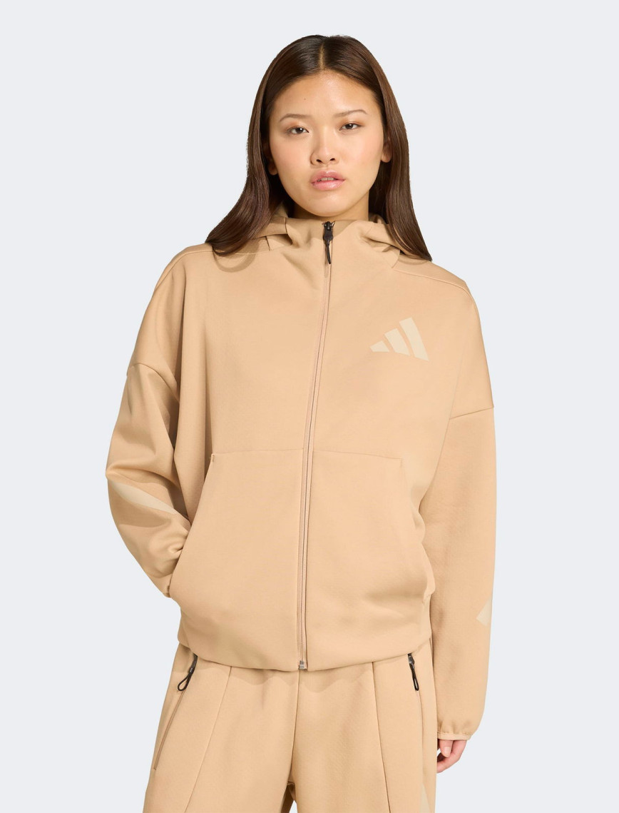 adidas Z.N.E. Full Zip Kadın Kahverengi Eşofman Üstü adidas Z.N.E. Full Zip Kadın Kahverengi Eşofman Üstü