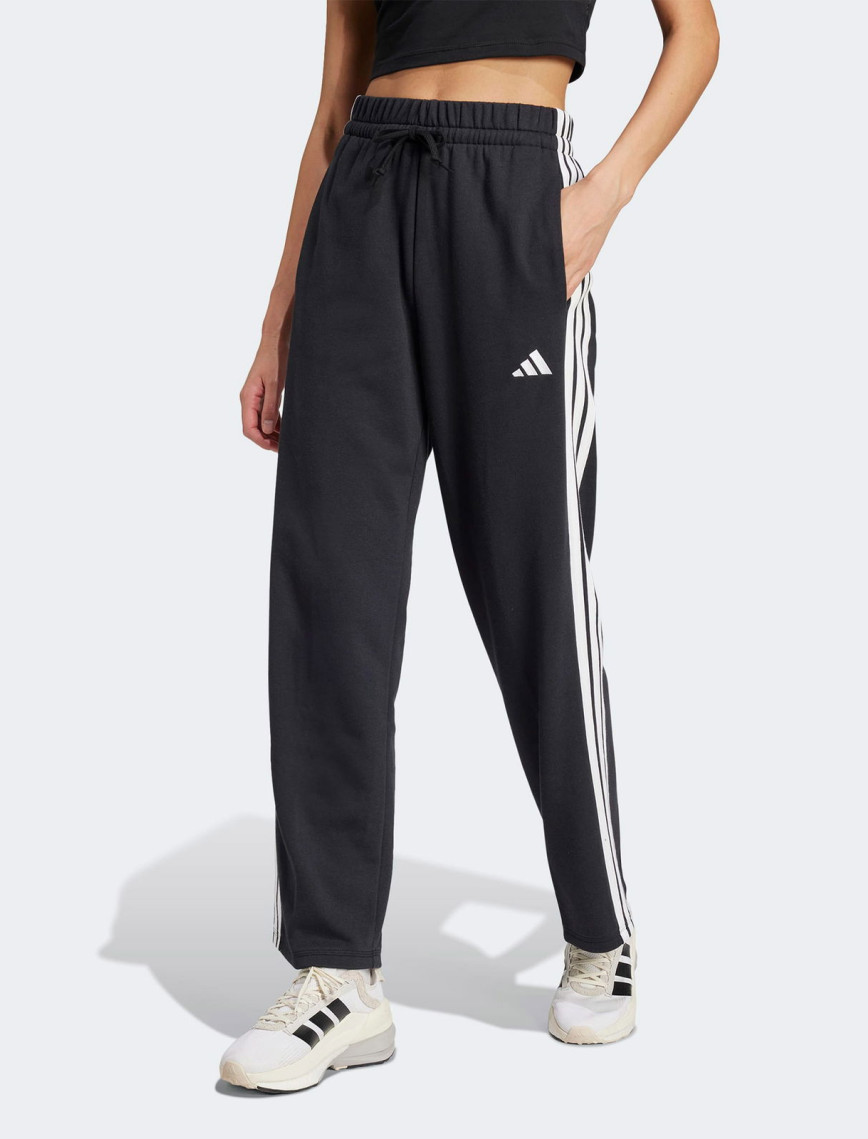 adidas Essentials 3 Stripes Open Hem French Terry Kadın Siyah Eşofman Altı adidas Essentials 3 Stripes Open Hem French Terry Kadın Siyah Eşofman Altı