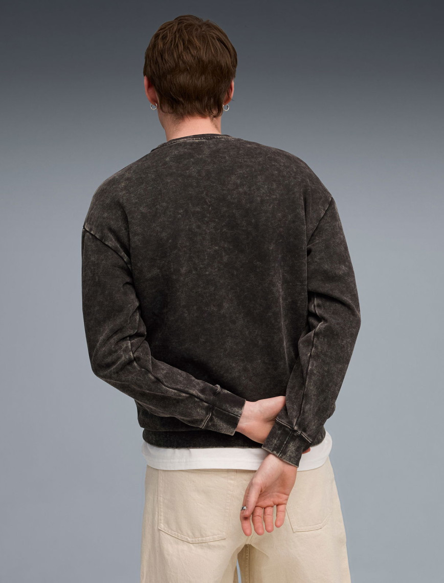 Puma Ess Elevated Wash Crew Erkek Siyah Sweatshirt Puma Ess Elevated Wash Crew Erkek Siyah Sweatshirt