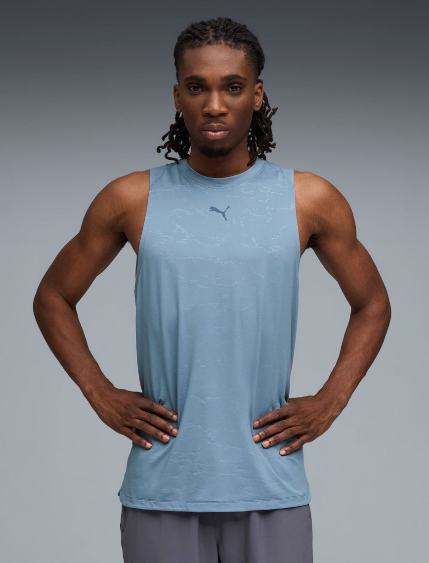Puma Cloudspun Emboss Tank Erkek Mavi Antrenman Atleti Puma Cloudspun Emboss Tank Erkek Mavi Antrenman Atleti