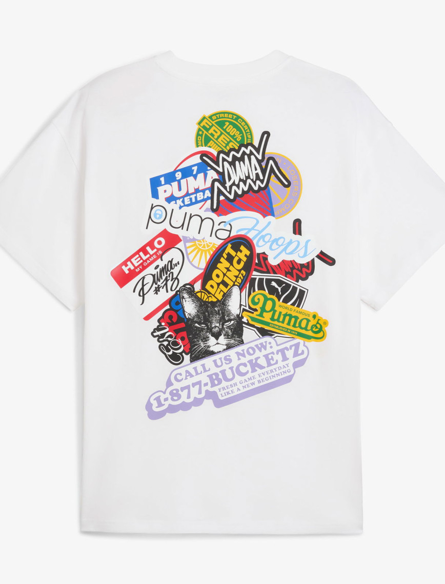 Puma Hooperhotline Erkek Beyaz Basketbol T-Shir Puma Hooperhotline Erkek Beyaz Basketbol T-Shir