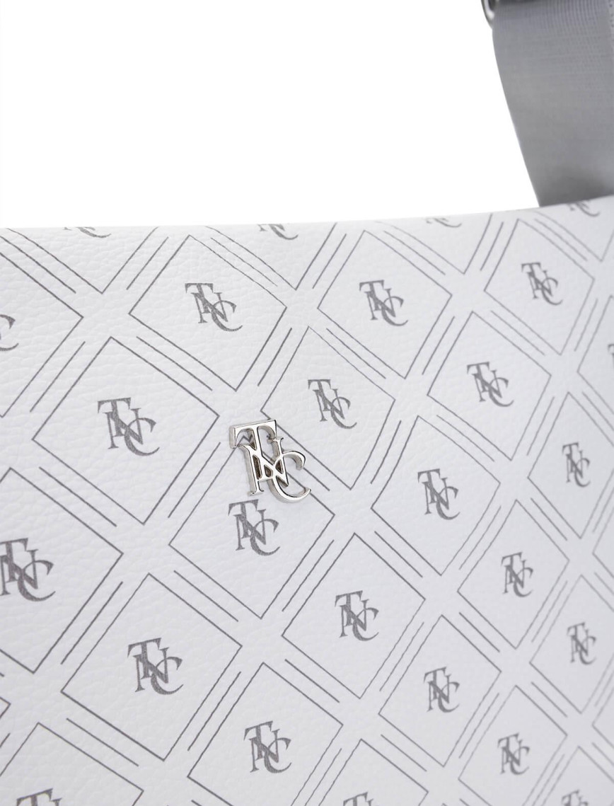 Tamer Tanca Kadın Vegan Beyaz Desen Omuz Çanta