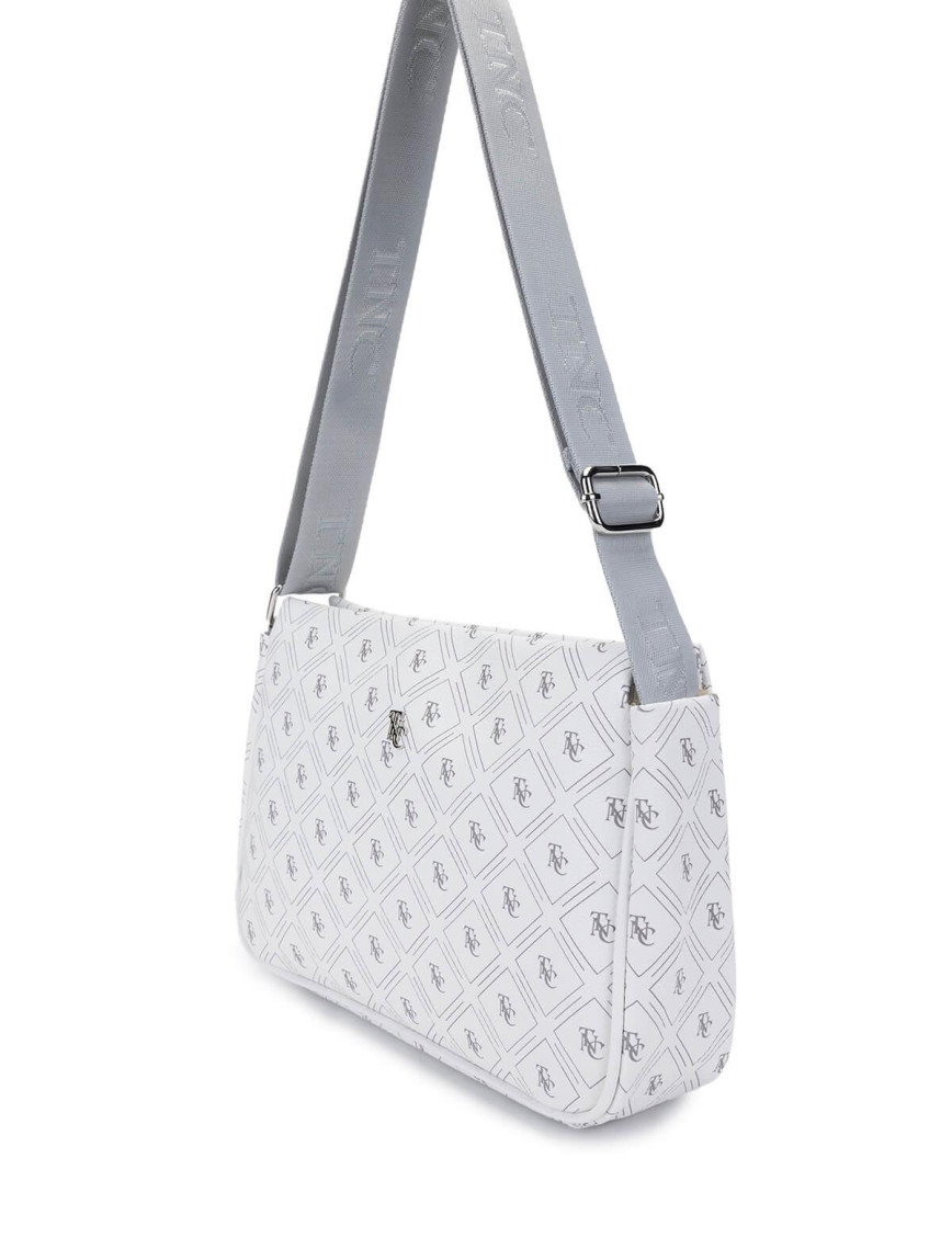 Tamer Tanca Kadın Vegan Beyaz Desen Omuz Çanta