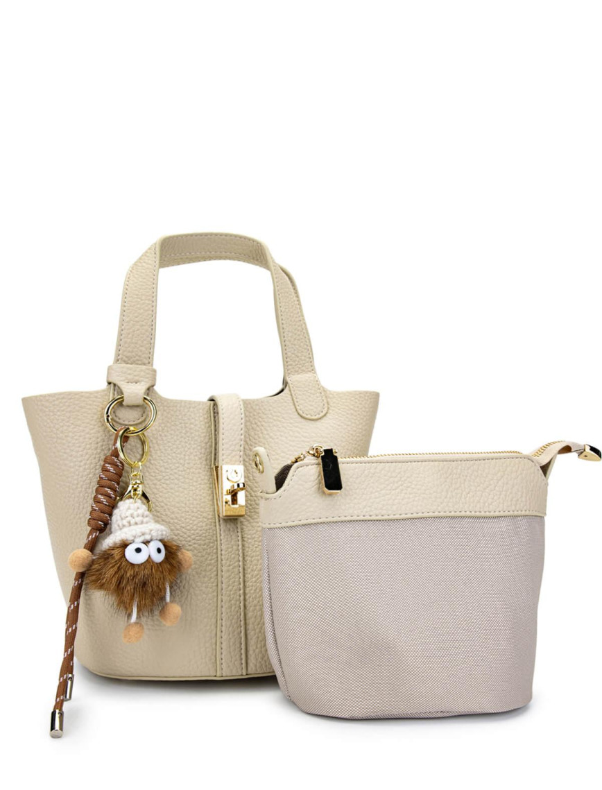 Tamer Tanca Kadın Vegan Bej Omuz Çanta Tamer Tanca Kadın Vegan Bej Omuz Çanta