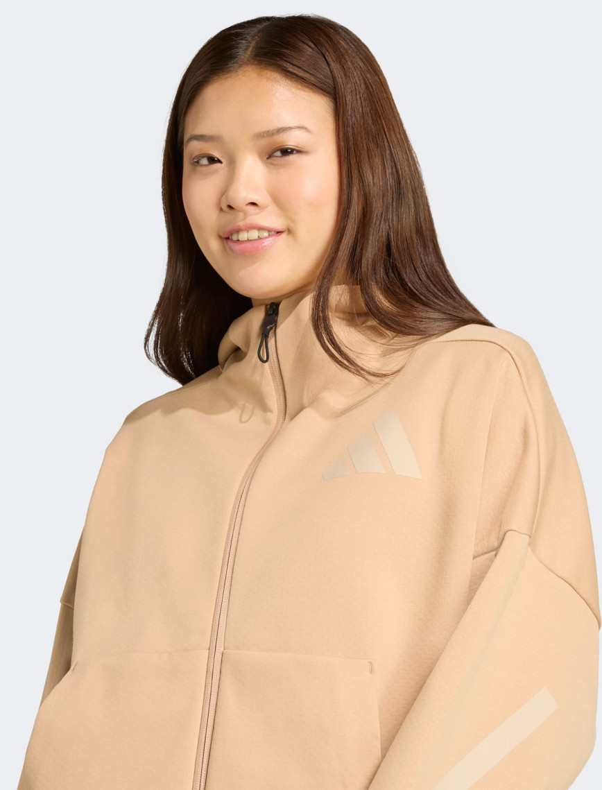 adidas W Z.N.E. Full Zip Hoodie Kadın Kahverengi Eşofman Üstü adidas W Z.N.E. Full Zip Hoodie Kadın Kahverengi Eşofman Üstü