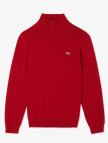 Lacoste Erkek Regular Fit Yarım Fermuarlı Kırmızı Kazak Lacoste Erkek Regular Fit Yarım Fermuarlı Kırmızı Kazak
