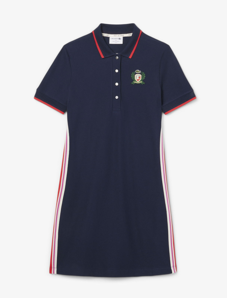 Lacoste Kadın Slim Fit Kısa Kollu Polo Yaka Renk Bloklu Lacivert Elbise Lacoste Kadın Slim Fit Kısa Kollu Polo Yaka Renk Bloklu Lacivert Elbise