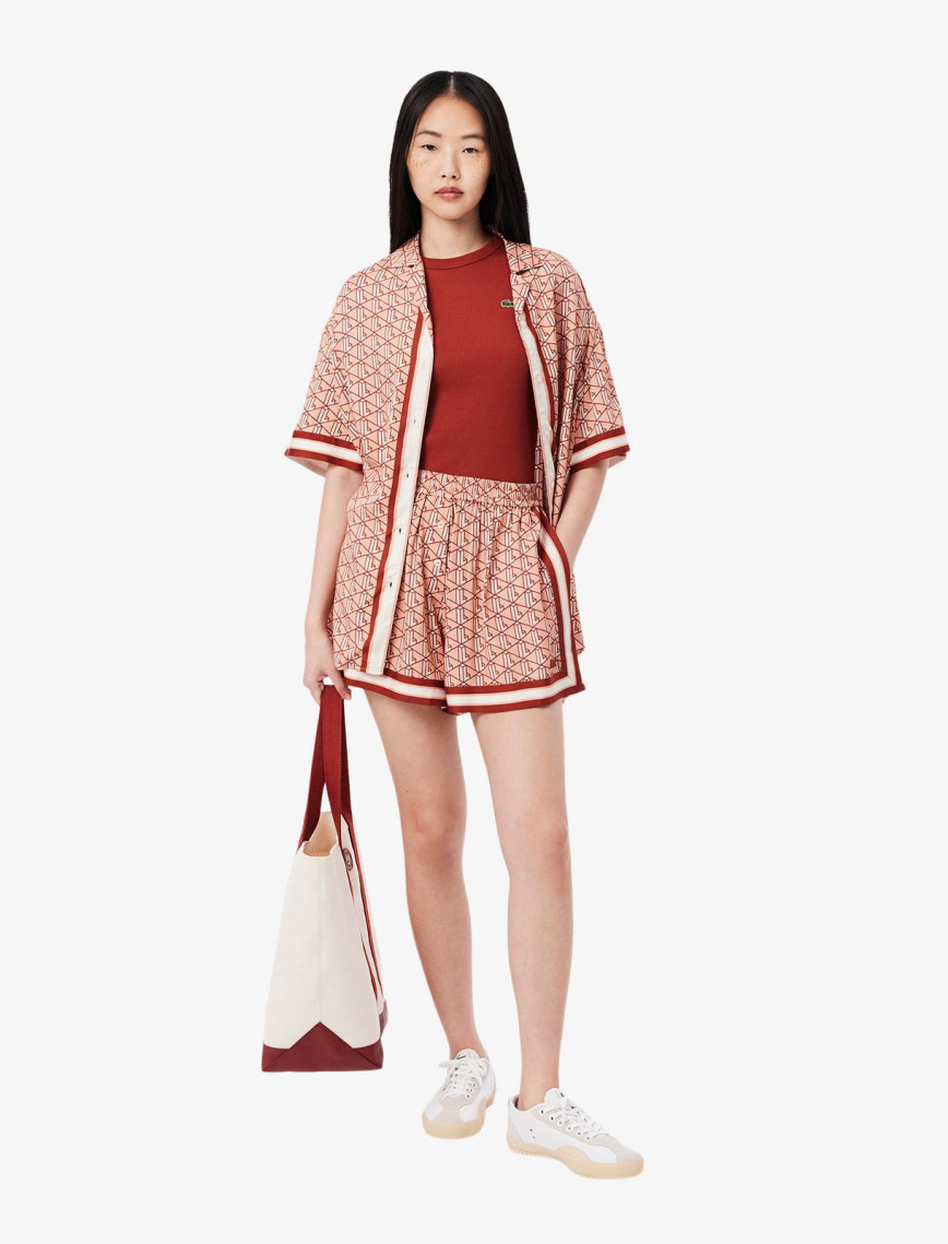 Lacoste Kadın Slim Fit Bisiklet Yaka Kırmızı T-Shirt Lacoste Kadın Slim Fit Bisiklet Yaka Kırmızı T-Shirt