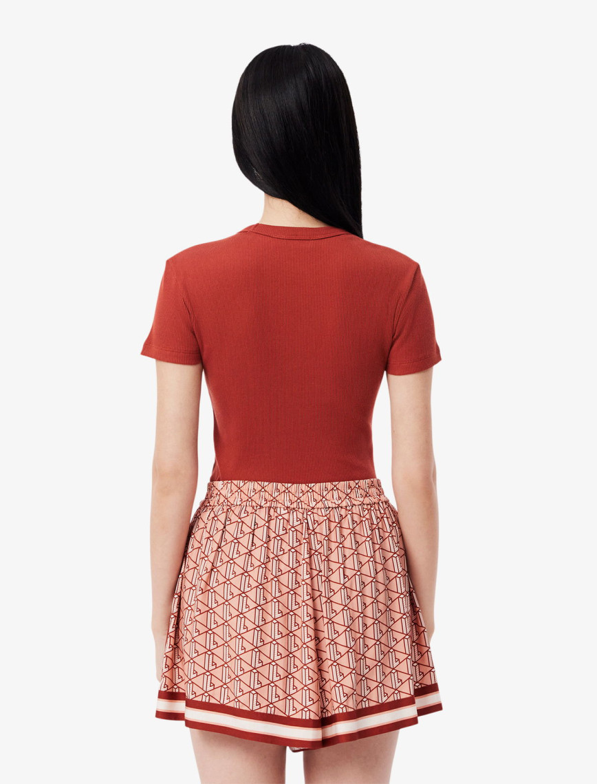 Lacoste Kadın Slim Fit Bisiklet Yaka Kırmızı T-Shirt Lacoste Kadın Slim Fit Bisiklet Yaka Kırmızı T-Shirt