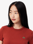 Lacoste Kadın Slim Fit Bisiklet Yaka Kırmızı T-Shirt Lacoste Kadın Slim Fit Bisiklet Yaka Kırmızı T-Shirt