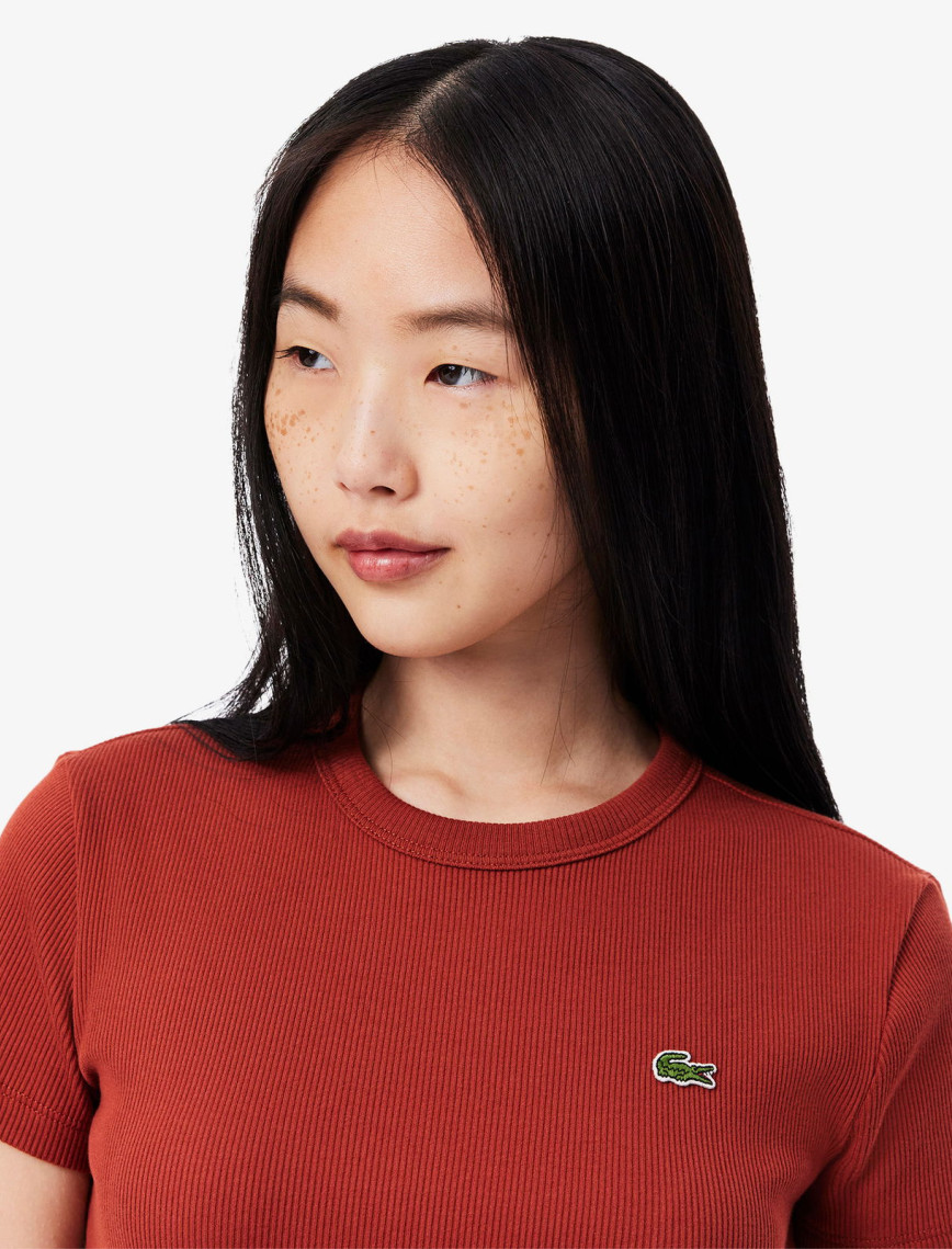 Lacoste Kadın Slim Fit Bisiklet Yaka Kırmızı T-Shirt Lacoste Kadın Slim Fit Bisiklet Yaka Kırmızı T-Shirt