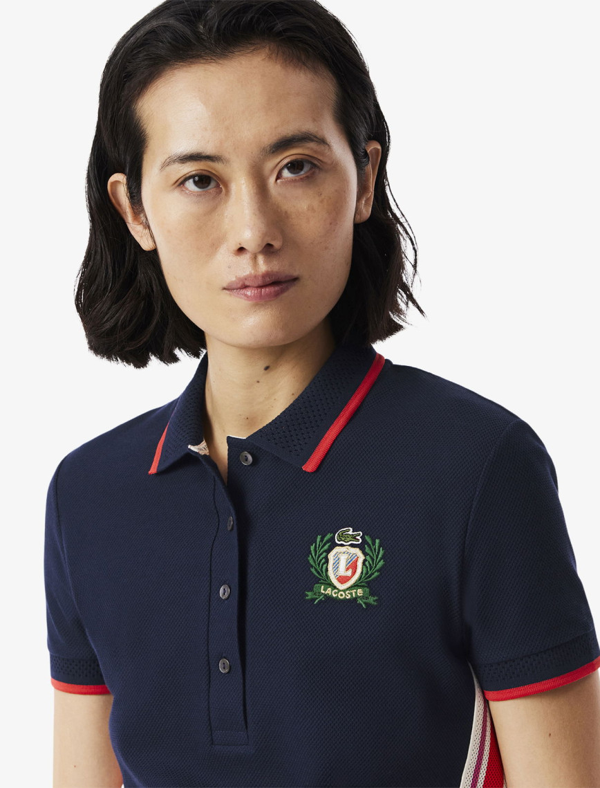 Lacoste Kadın Slim Fit Renk Bloklu Lacivert Polo Lacoste Kadın Slim Fit Renk Bloklu Lacivert Polo