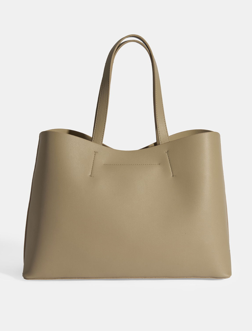 Kadın Bej Cüzdan Aksesuarlı Omuz Çantası Kadın Bej Cüzdan Aksesuarlı Omuz Çantası