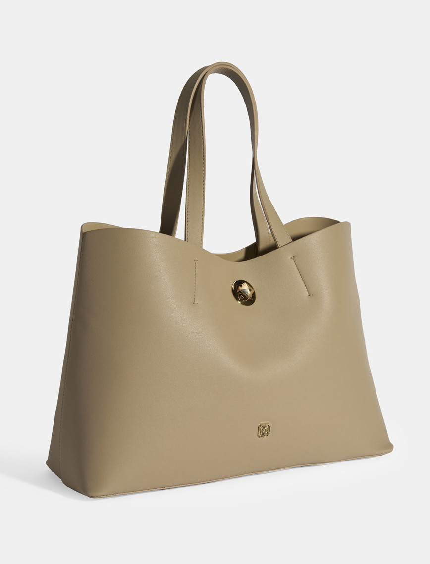 Kadın Bej Cüzdan Aksesuarlı Omuz Çantası Kadın Bej Cüzdan Aksesuarlı Omuz Çantası