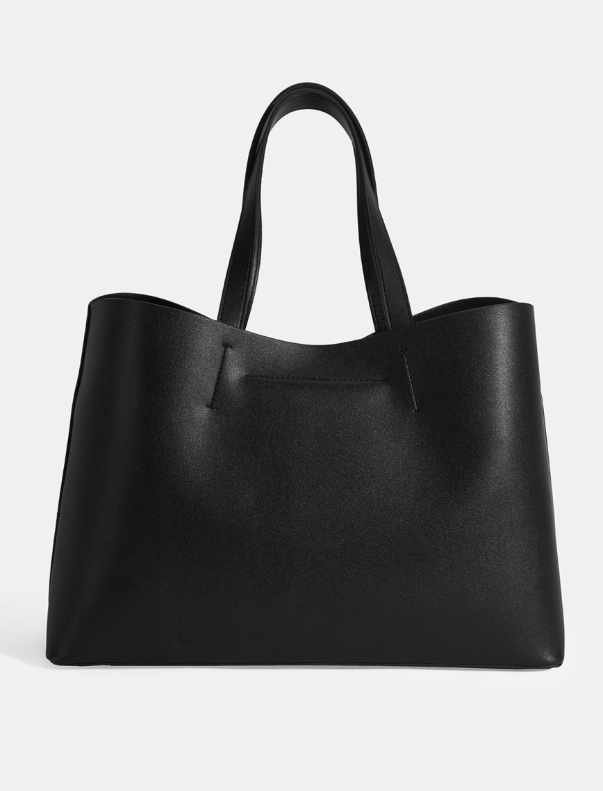 Kadın Siyah Cüzdan Aksesuarlı Omuz Çantası Kadın Siyah Cüzdan Aksesuarlı Omuz Çantası