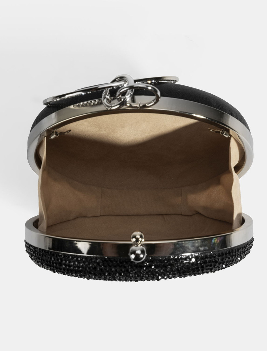 Kadın Siyah Taş Detaylı Gece El Çantası Kadın Siyah Taş Detaylı Gece El Çantası