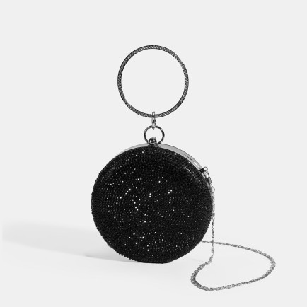 Kadın Siyah Taş Detaylı Gece El Çantası