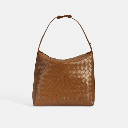 Kadın Taba Örgü Baskılı Omuz Çantası