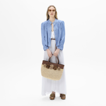 Kadın Mavi Pileli Süet Gömlek Ceket Kadın Mavi Pileli Süet Gömlek Ceket