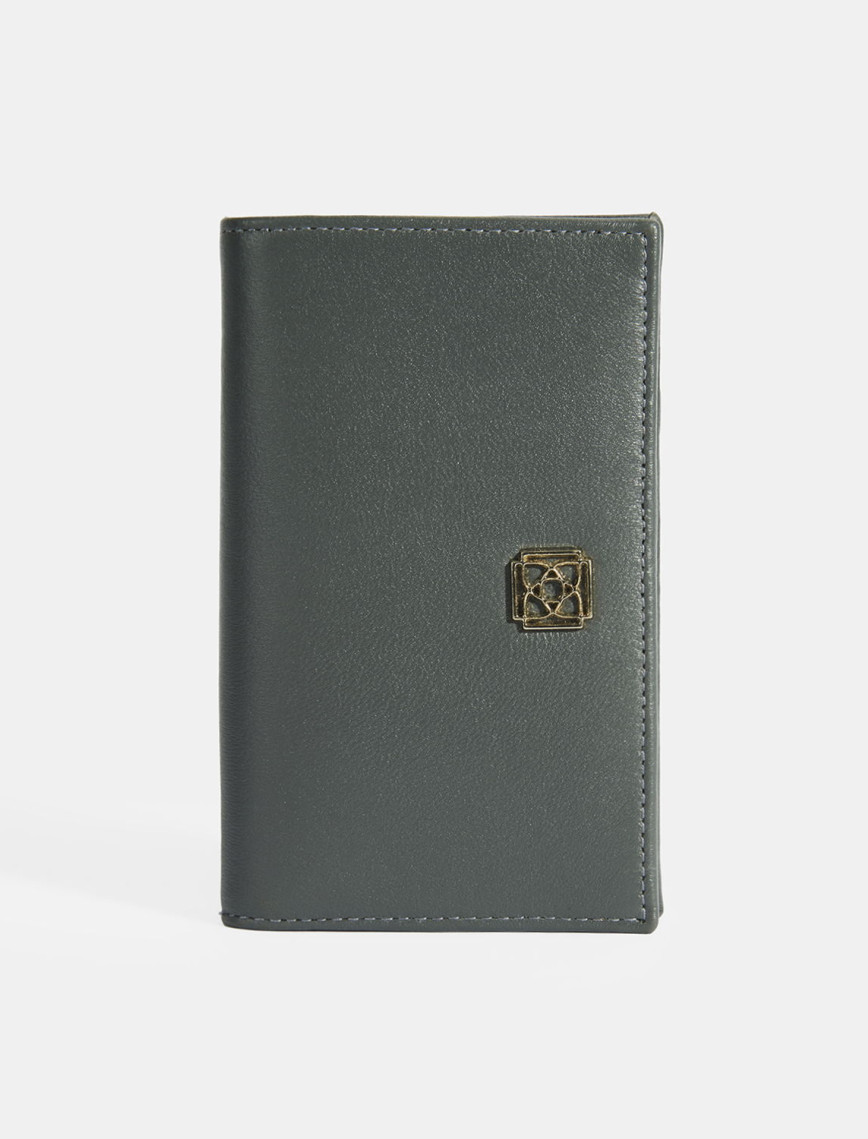 Kadın Koyu Gri Deri Cüzdan