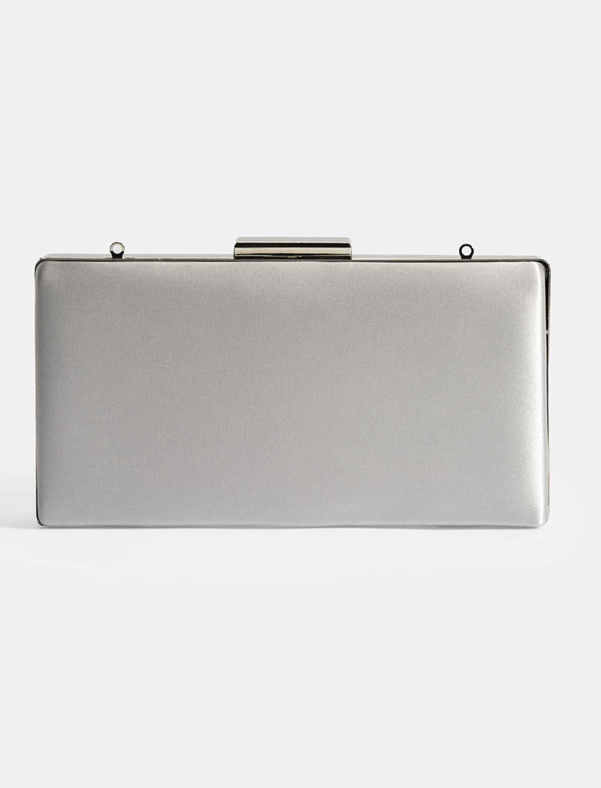Kadın Gümüş Portföy Gece Çantası Kadın Gümüş Portföy Gece Çantası