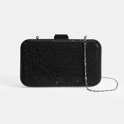 Kadın Siyah Taş Detaylı Portföy Gece Çantası Kadın Siyah Taş Detaylı Portföy Gece Çantası