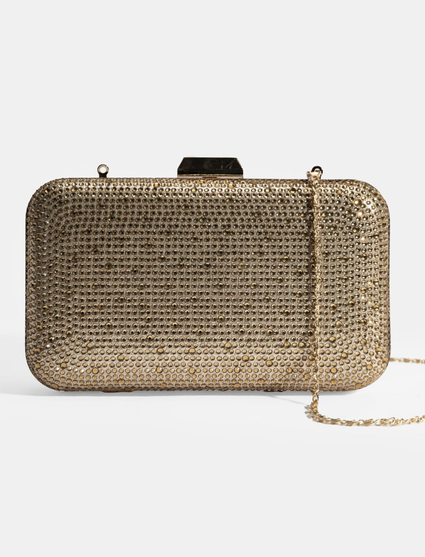 Kadın Siyah Taş Detaylı Portföy Gece Çantası Kadın Siyah Taş Detaylı Portföy Gece Çantası