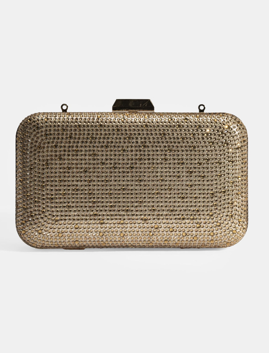 Kadın Gold Taş Detaylı Portföy Gece Çantası Kadın Gold Taş Detaylı Portföy Gece Çantası