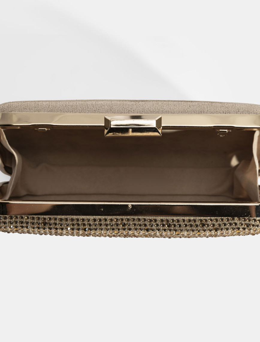 Kadın Gold Taş Detaylı Portföy Gece Çantası Kadın Gold Taş Detaylı Portföy Gece Çantası