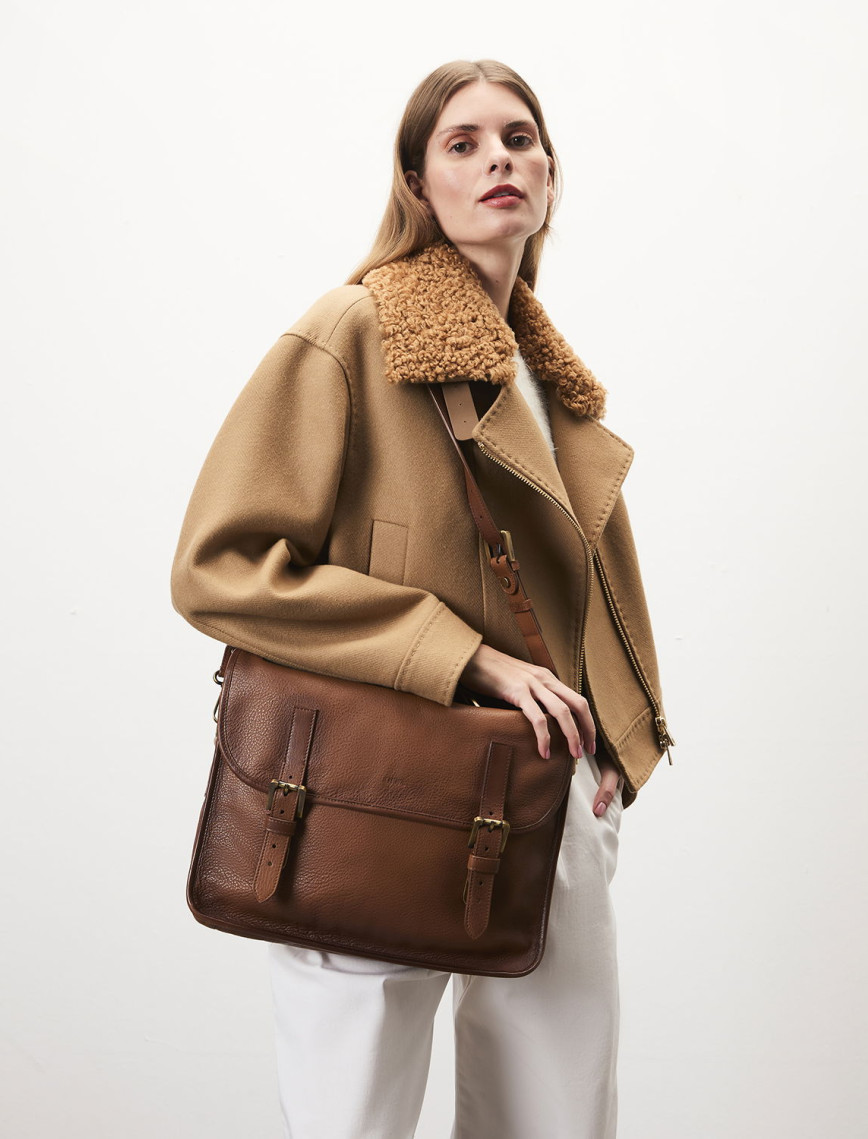 Leonel Kahve Vintage Deri Evrak Çantası Leonel Kahve Vintage Deri Evrak Çantası