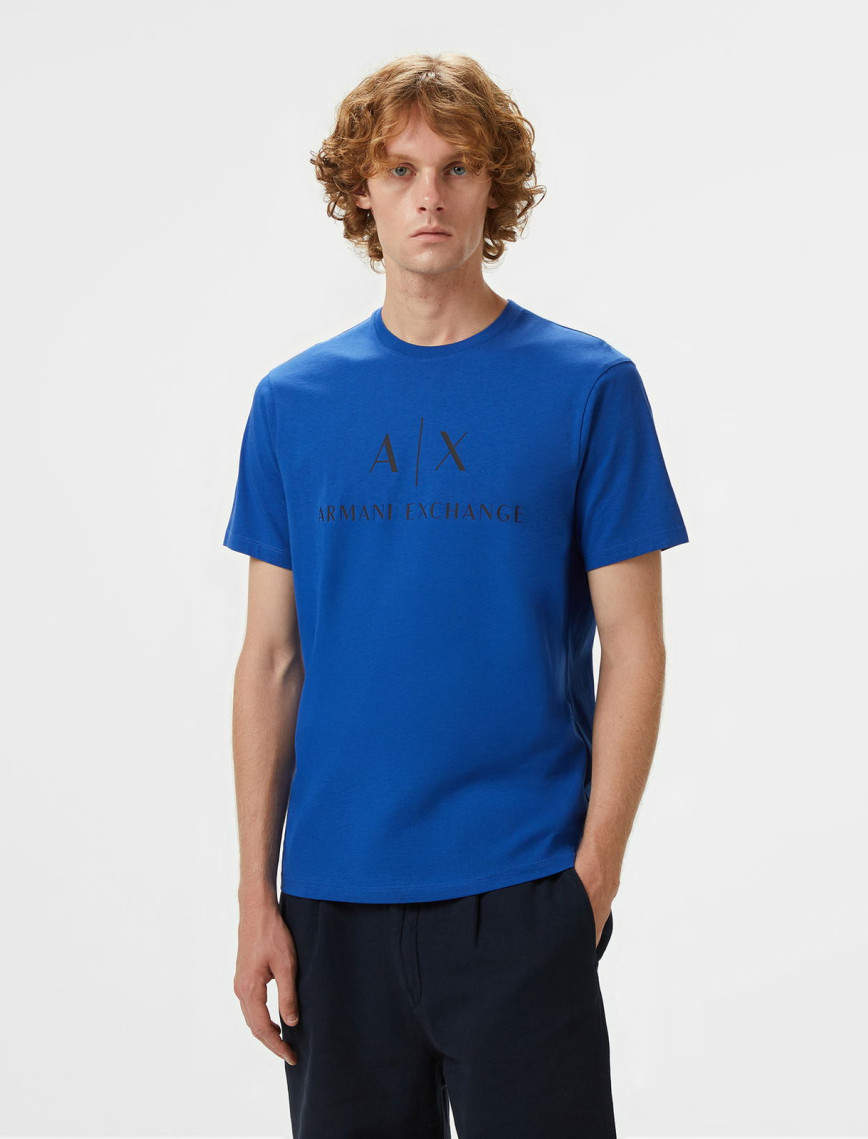 Armani Exchange Erkek Lacivert Bisiklet Yaka T-Shirt