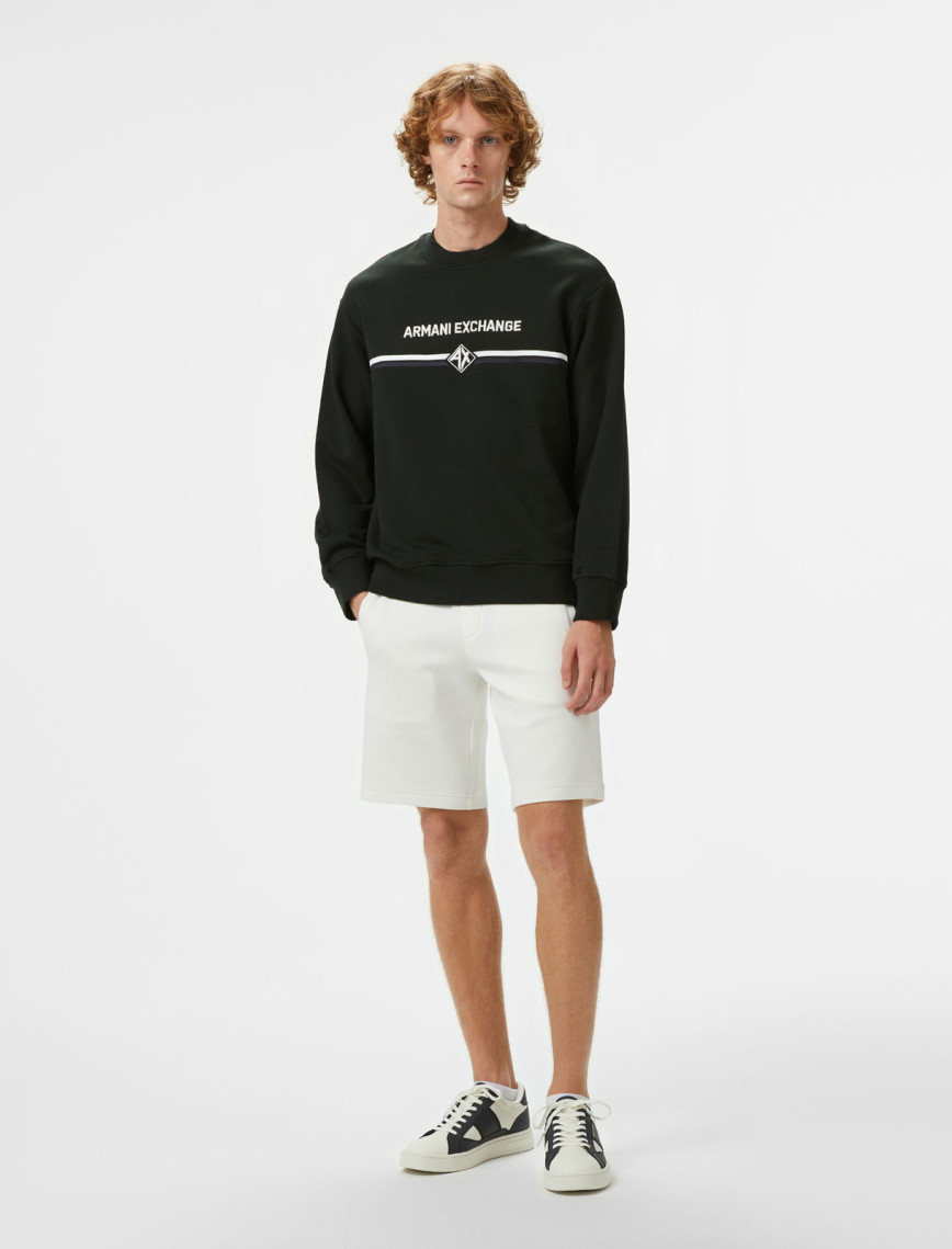 Armani Exchange Erkek Siyah Bisiklet Yaka Sweatshirt