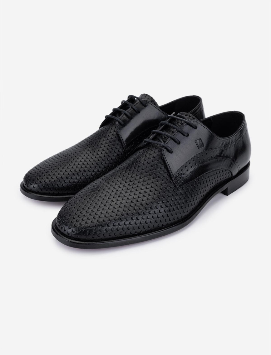 Valmenti Erkek Hakiki Deri Siyah Klasik Ayakkabı