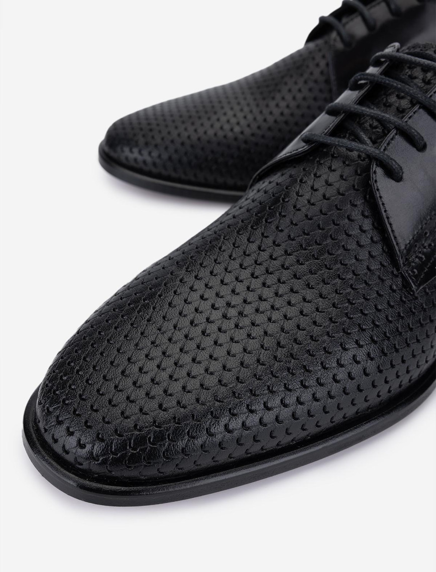 Valmenti Erkek Hakiki Deri Siyah Klasik Ayakkabı