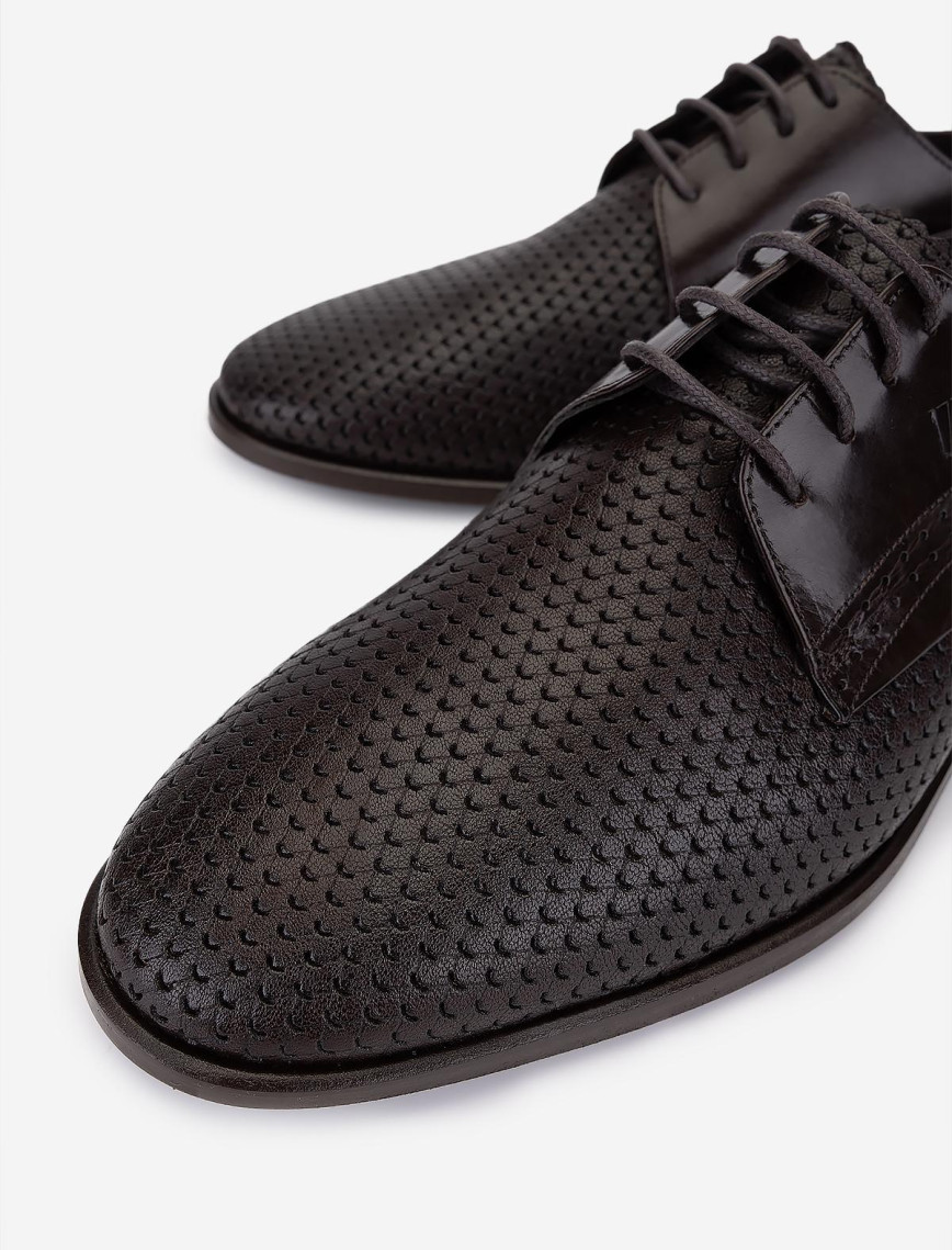 Valmenti Erkek Hakiki Deri Kahverengi Klasik Ayakkabı