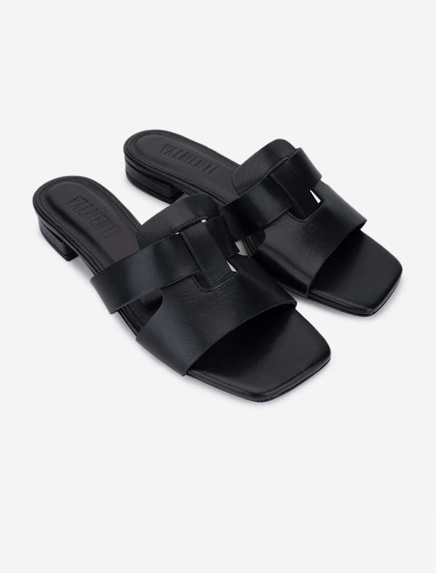 Valmenti Kadın Hakiki Deri Siyah Düz Terlik Valmenti Kadın Hakiki Deri Siyah Düz Terlik