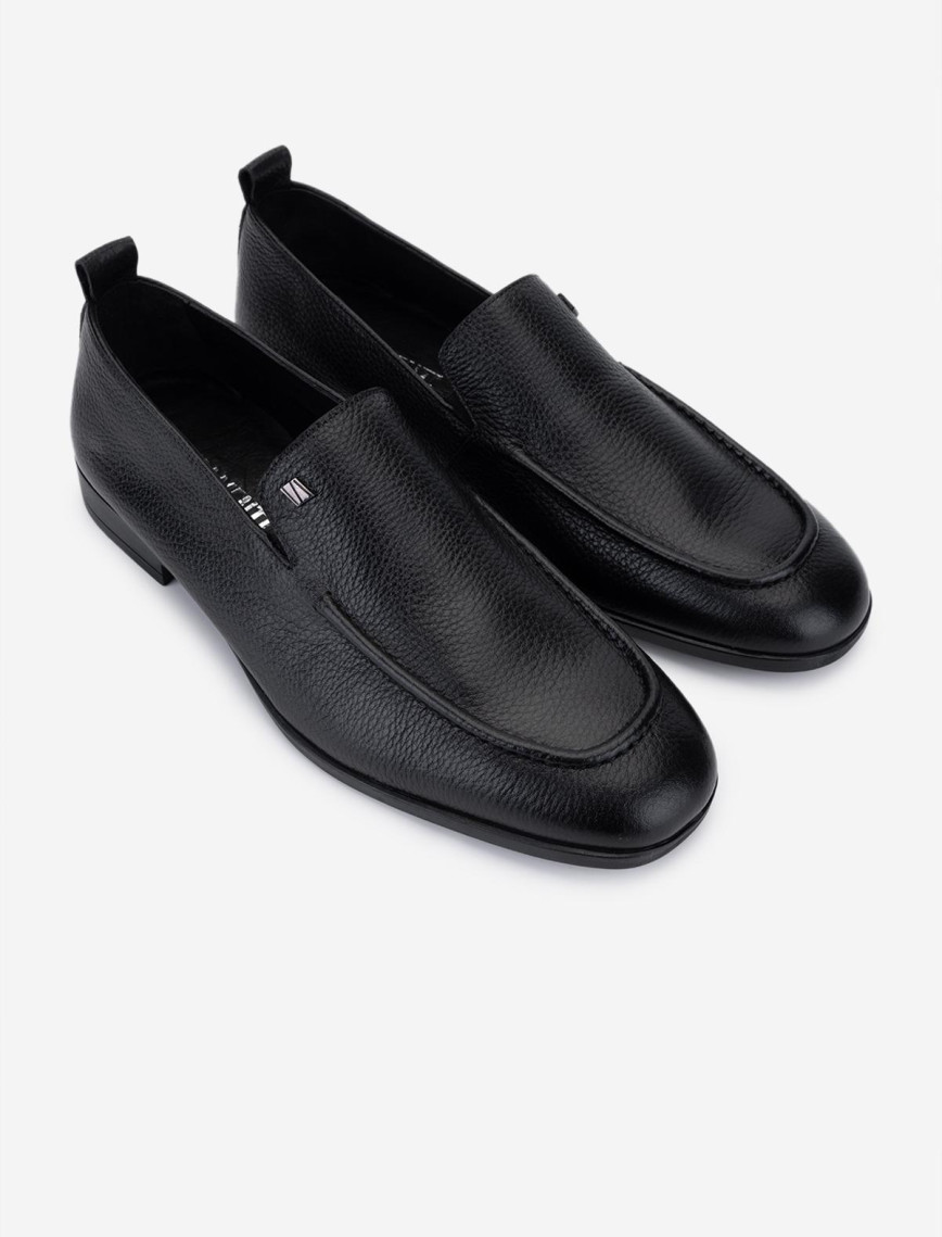 Valmenti Erkek Hakiki Deri Siyah Floter Klasik Ayakkabı