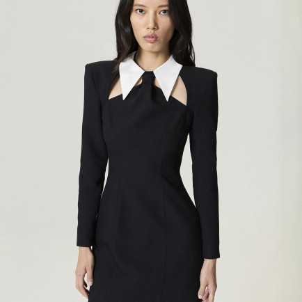 Kravat Yaka Mini Elbise Kravat Yaka Mini Elbise