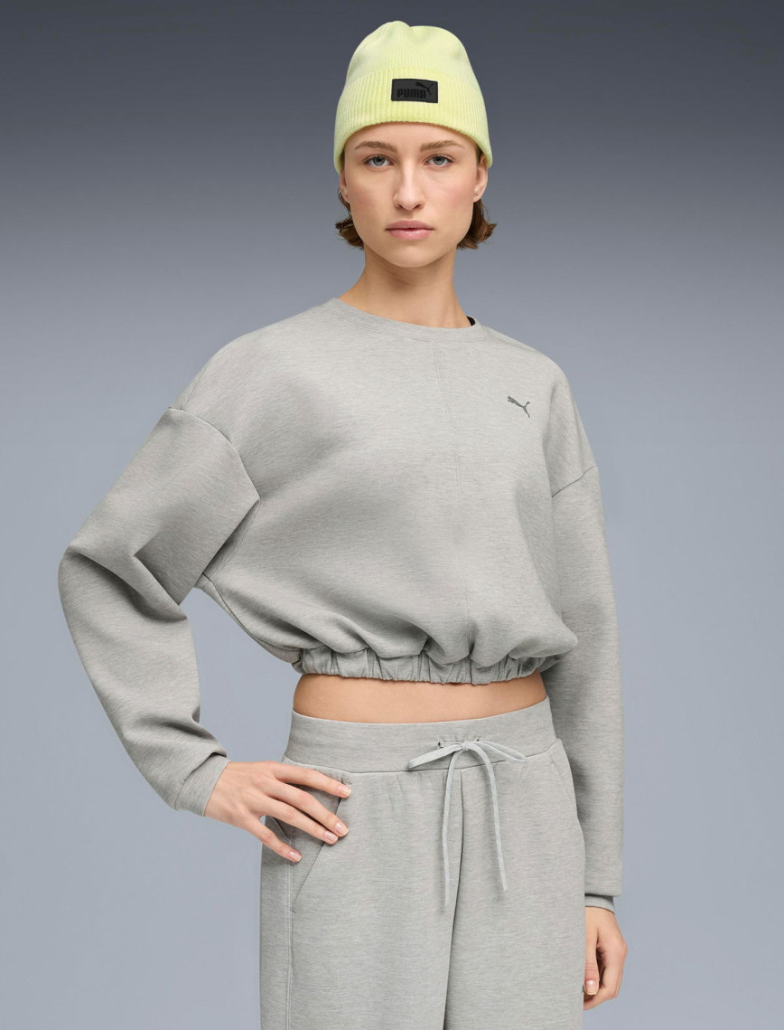 Puma W Cloudspun Crew Kadın Gri Sweatshirt