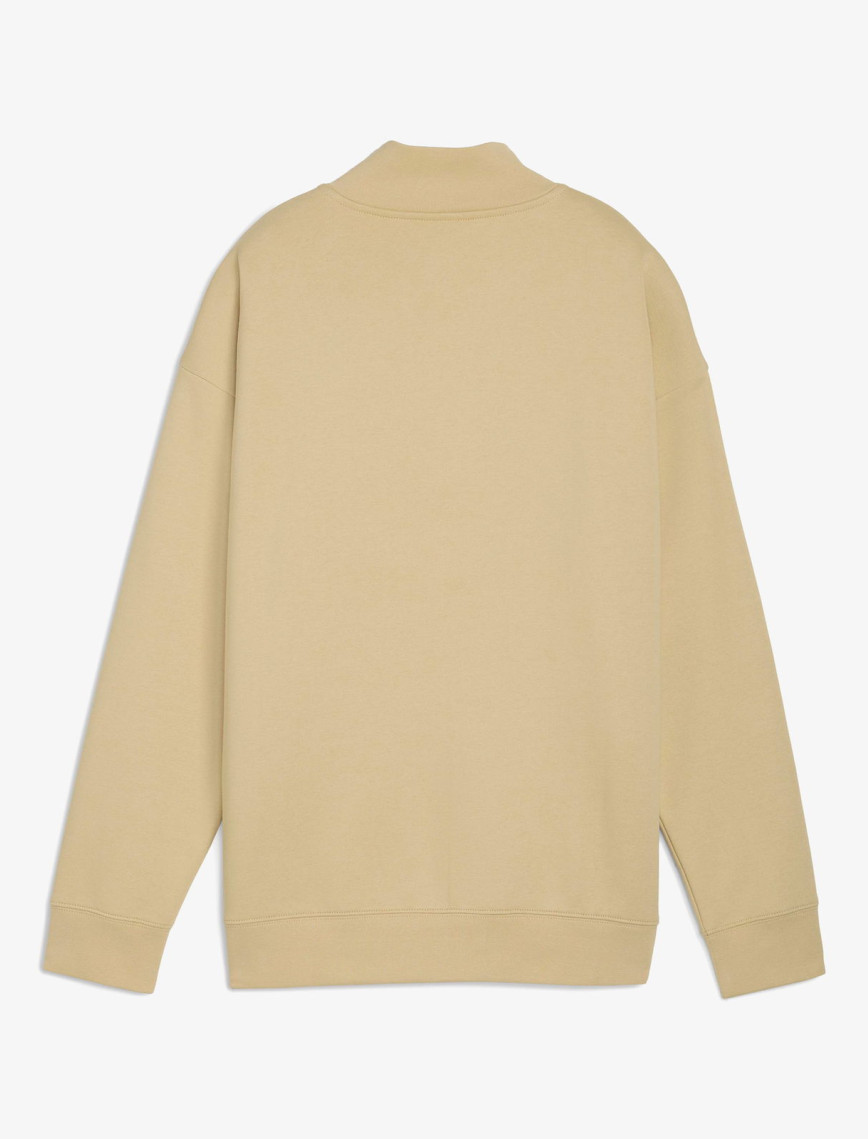 Puma Essential Script Half-Zip Crew Kadın Gri Sweatshirt