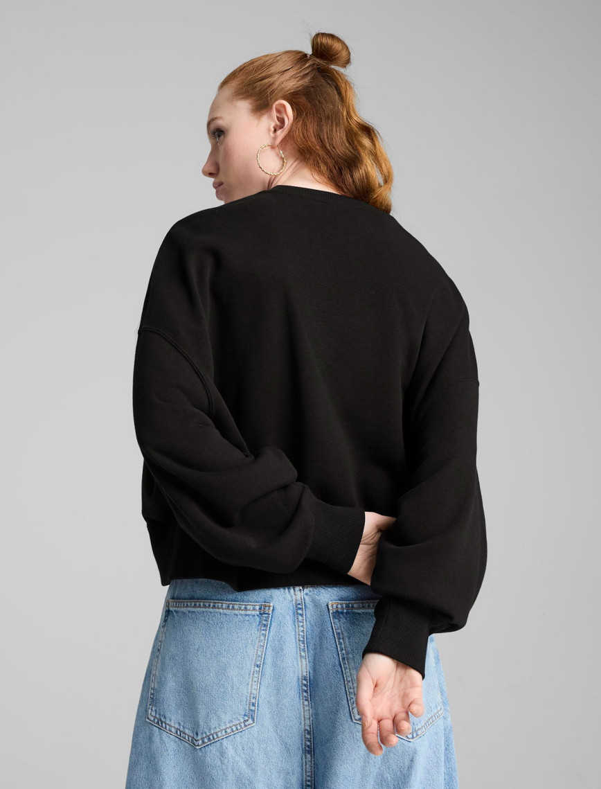 Puma Wardrobe Essential Crew Kadın Siyah Sweatshirt Puma Wardrobe Essential Crew Kadın Siyah Sweatshirt