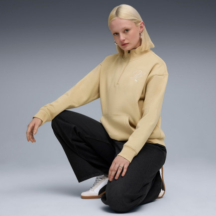 Puma Essential Script Half-Zip Crew Kadın Gri Sweatshirt Puma Essential Script Half-Zip Crew Kadın Gri Sweatshirt